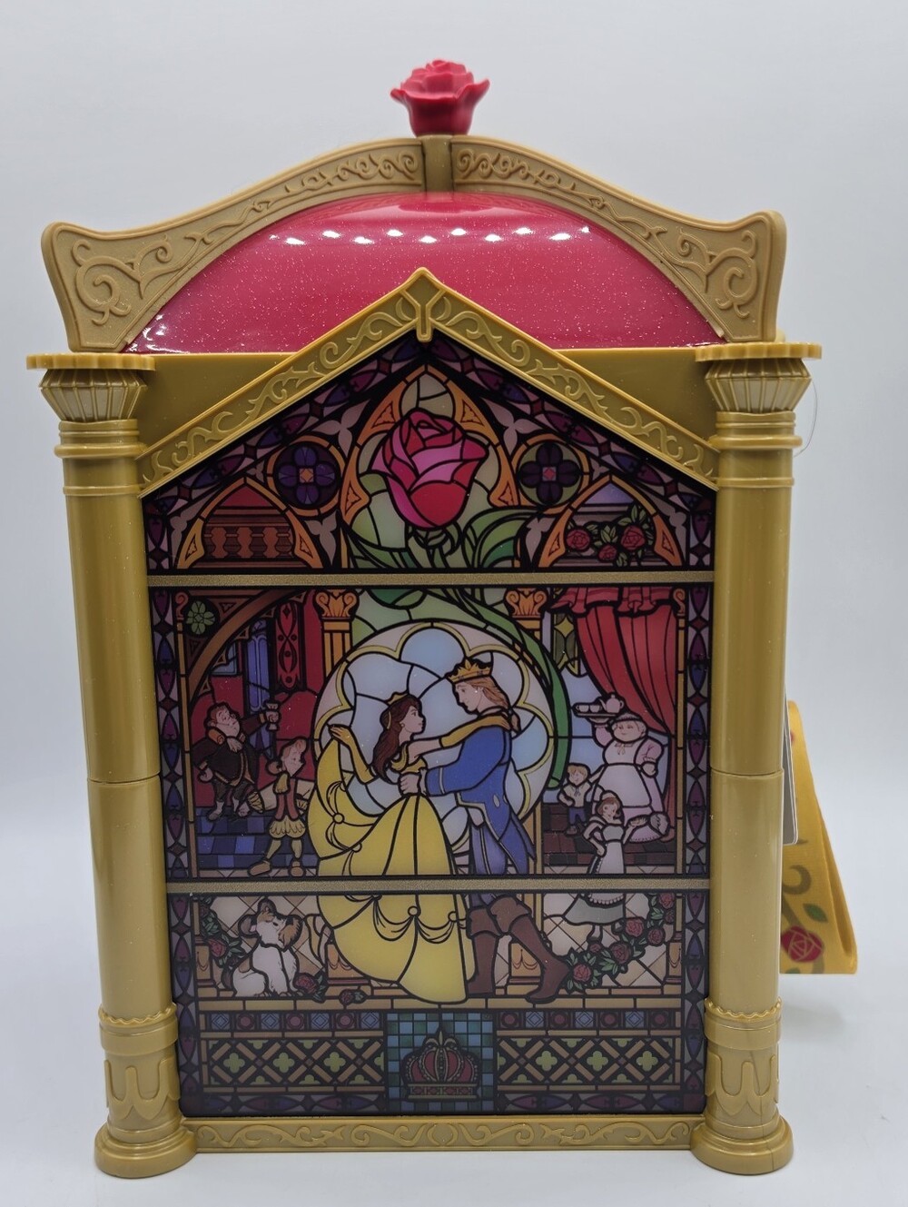 Tokyo Disney Beauty and the Beast Stained Glass Window Light Up Popcorn Bucket